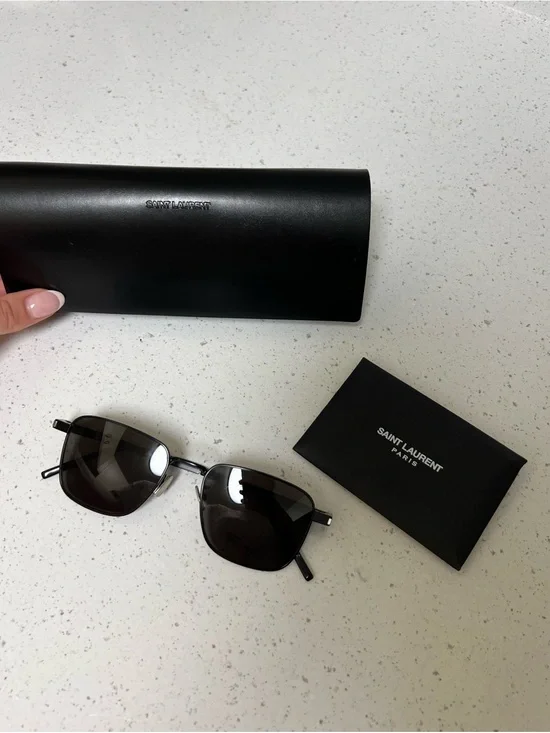 Saint Laurent YSL Black Sunglasses with Dark Smoke Lenses