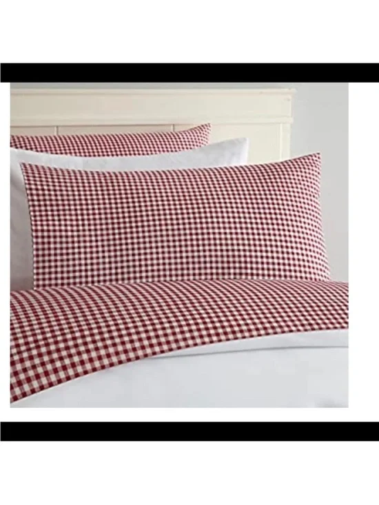NWT Laurel & Mayfair Red Gingham QUEEN 4pc Sheet Set