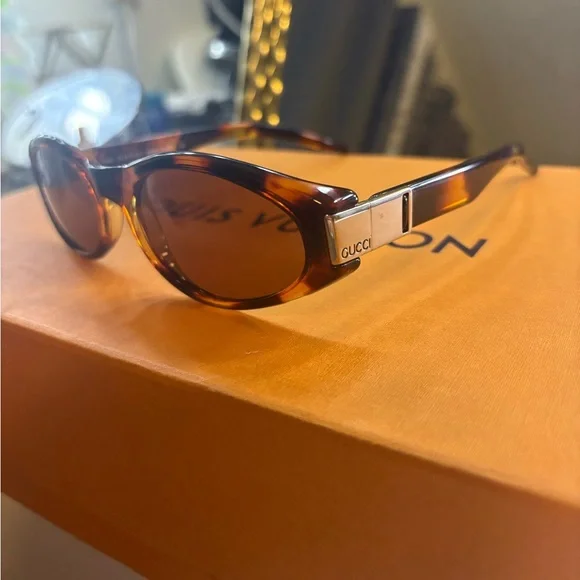 Gucci Brown Sunglasses with Silver Detail