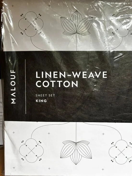 Malouf Linen-Weave Cotton King sheets