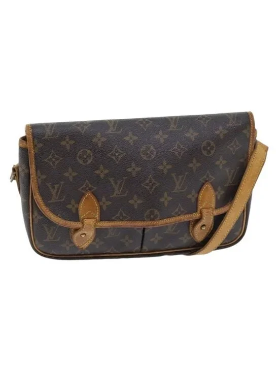 Authentic LOUIS VUITTON Monogram Gibeciere MM Shoulder Bag M42247 LV
