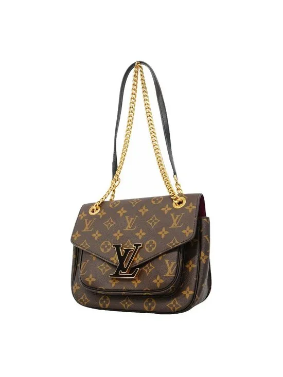 Louis Vuitton Shoulder Bag Monogram Passy Brown Black Cles