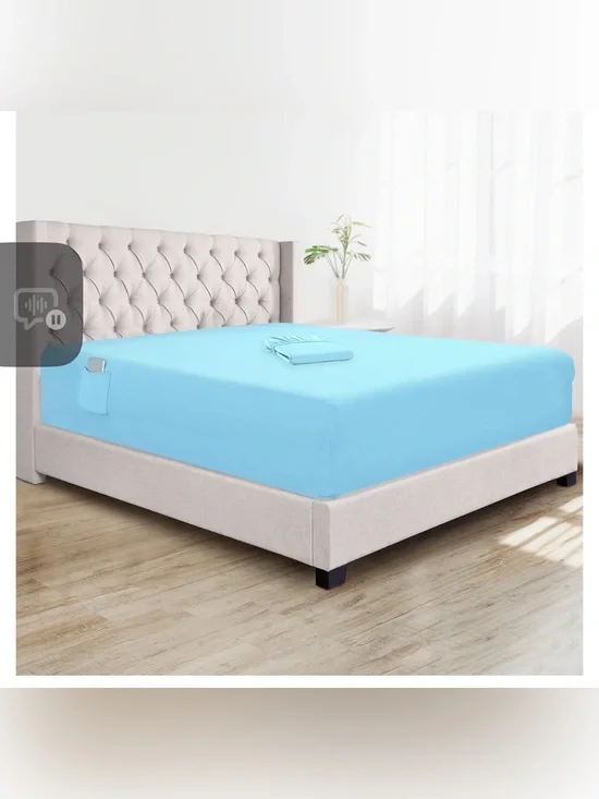 Light Blue Fitted Sheet Set - Soft Mattress Cover