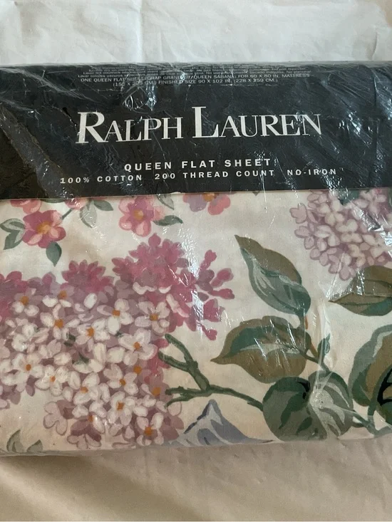 RALPH LAUREN ALLISON FLORAL Queen FLAT SHEET - Vintage, USA, New Package