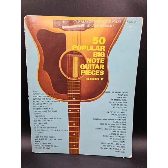 50 Popular Big Note Guitar Pieces Book 2 John Brimhall Sheet Music Songs GG