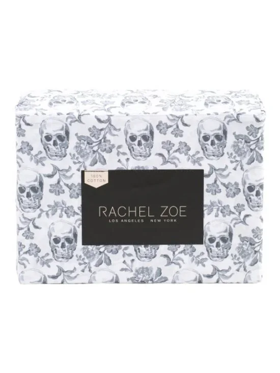 RACHEL ZOE Cotton Girly Skull Sheet Set