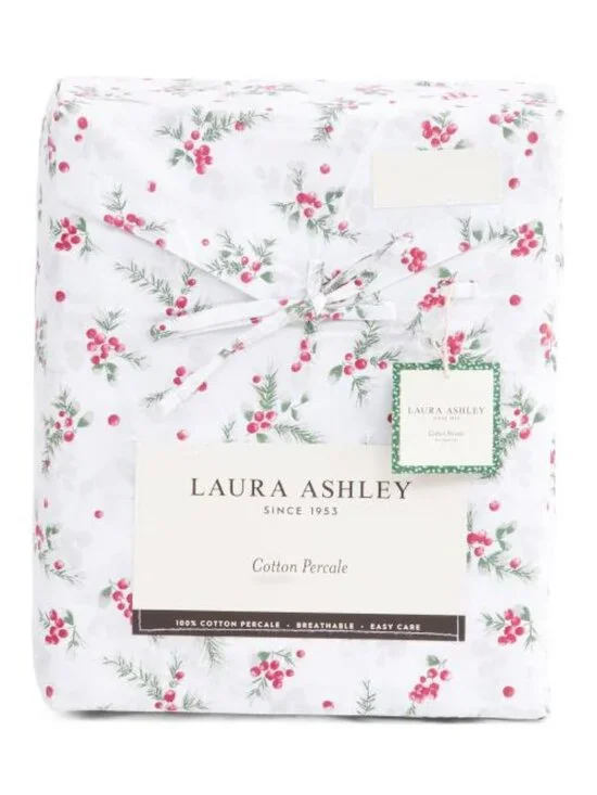 LAURA ASHLEY Berry Bright Cotton Sheet Set