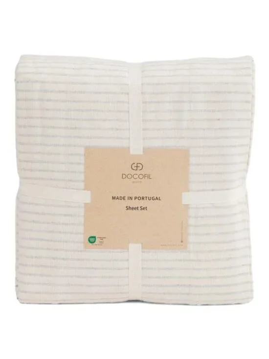 DOCOFIL Made In Portugal Striped Recycled Yarn Sheet Set