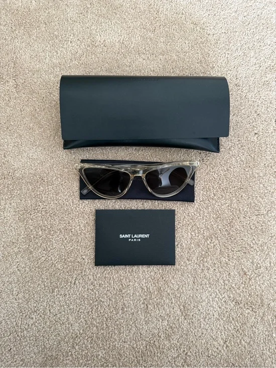 Saint Laurent NEW Transparent Frame Cat Eye Sunglasses