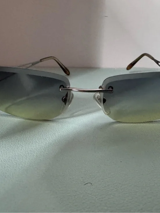 Bvlargi Rimless Gradient Blue-Green Sunglasses
