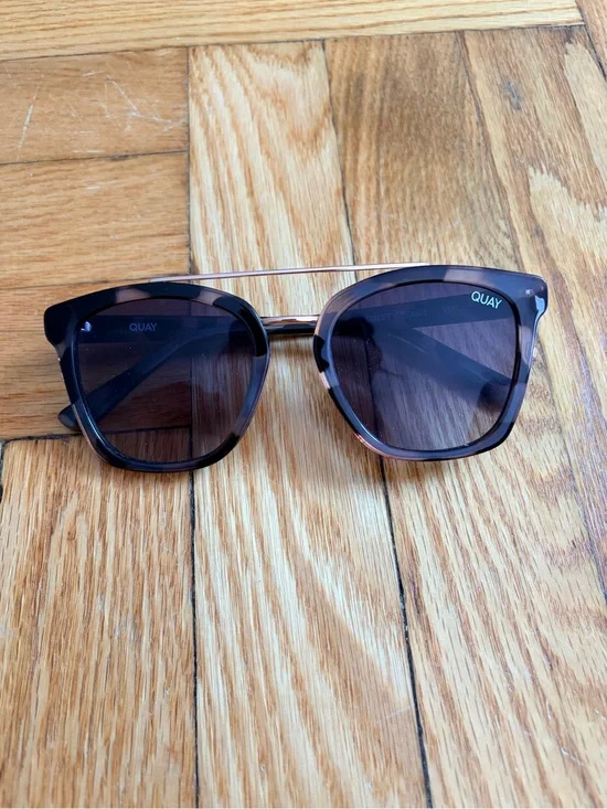 Quay Australia Tortoiseshell Brown Sunglasses with Black Lenses