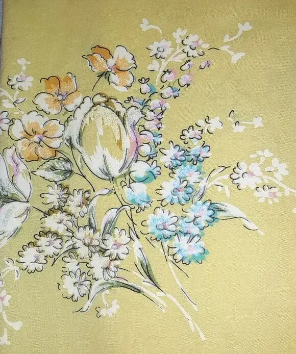 Vintage Penney's Double Bed Flat Sheet 81x108 Mid 1960s Sunny, Cottage,...