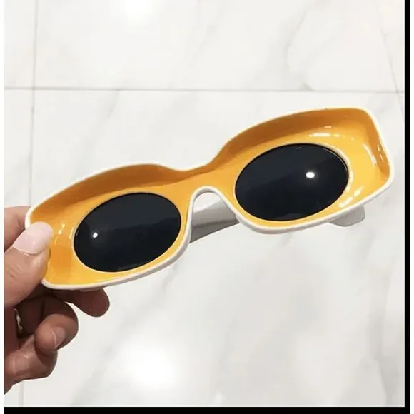 NWOT Yellow Inverted Sunglasses