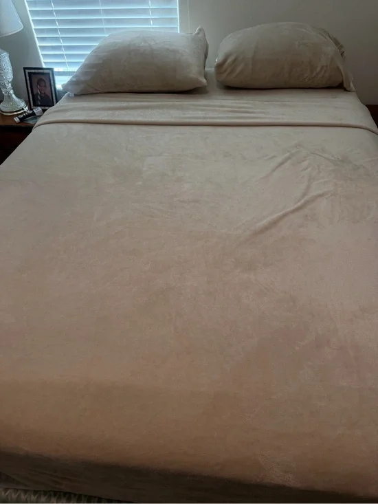 Plush Microfiber Queen Size Bed Sheet Set in Light Beige - Soft Comfort