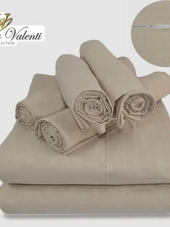 Victoria Valenti Queen Sheet Set in Beige - 1800 Series