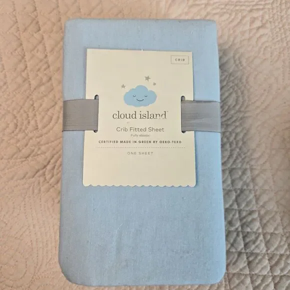 NWT Cloud Island Blue Fitted Baby Crib Sheet 24x48 6