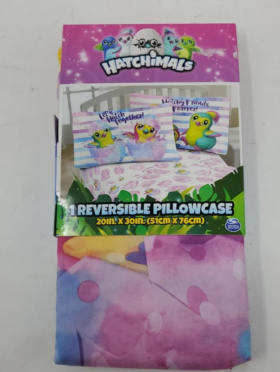 Hatchimals Pink Reversible Pillowcase - Kids Bedding