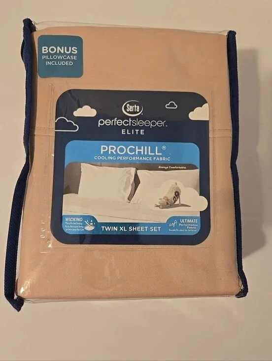 Serta Elite Twin XL Prochill Pink Sheet Set  Cooling Performance Wicking NIB!