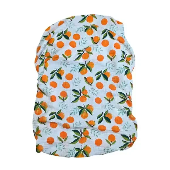 Clementine‎ Kids Orange Blossom Print Baby Crib Sheet 100% Natural Muslin Cotton