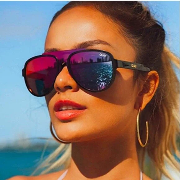 NEW RARE QUAY Wild Card Black Pink Polarized Sunglasses