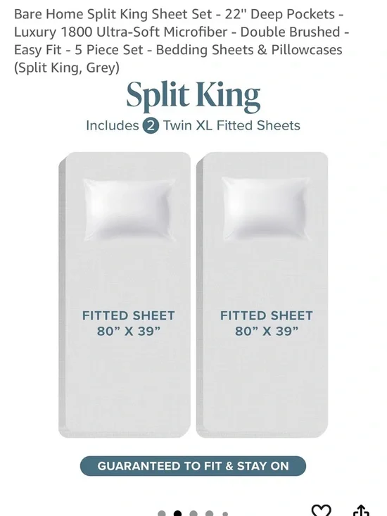 Split King Sheet Set - orange 1800 Ultra-Soft Microfiber