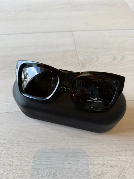 Donna Karan Dark Tortoiseshell Cat-Eye Sunglasses