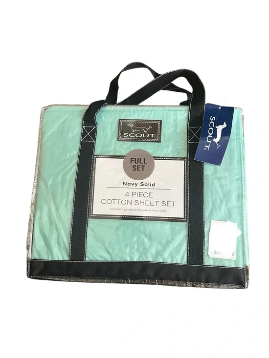 Scout Full Set Cotton Sheet Set - seafoam