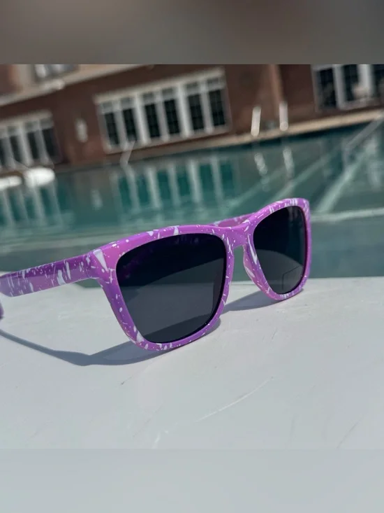 Purple Marble Wayfarer Sunglasses - Black Lenses