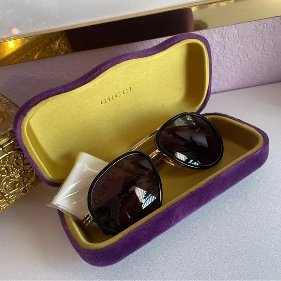 GUCCI GG0982S Sunglasses – Black | Immaculate Condition | Purple Case Included