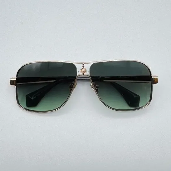 Vivienne Westwood Sunglasses Keith VW5101 400 Gold Aviator Green Gradient Lens