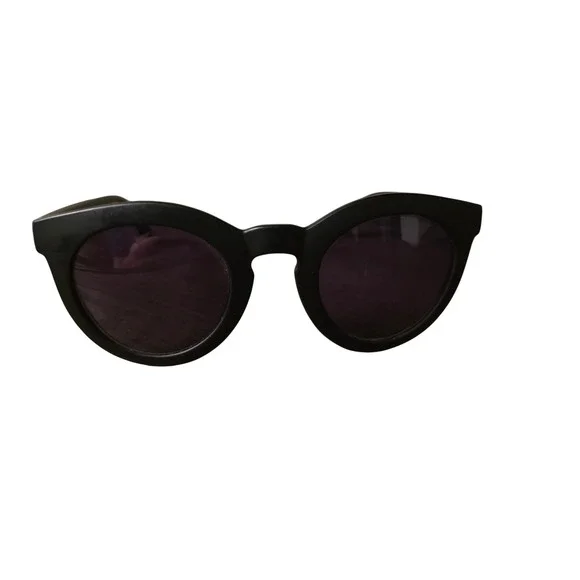 Crap Eyewear The T.V. Eye Sunglasses Matte Black Dagger Hardware Round Frames‎