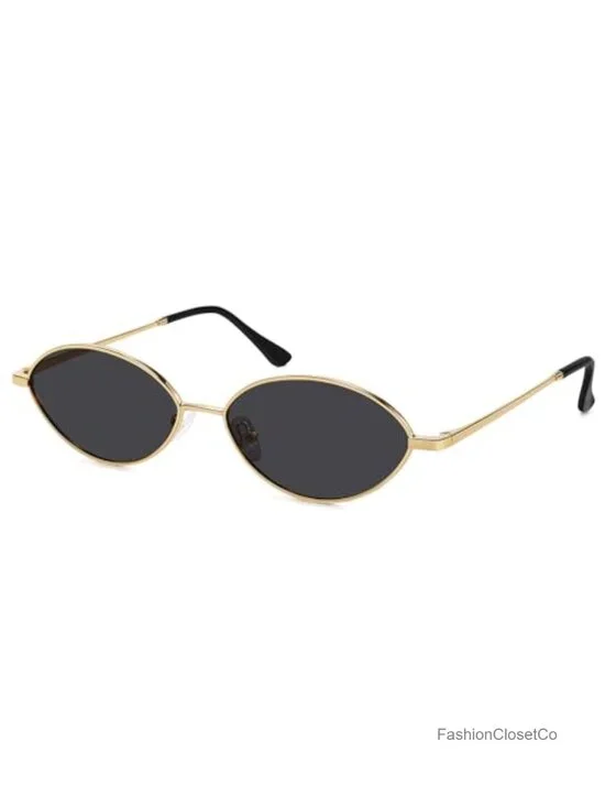 Vintage Oval Polarized Sunglasses Metal Frame UV Protection