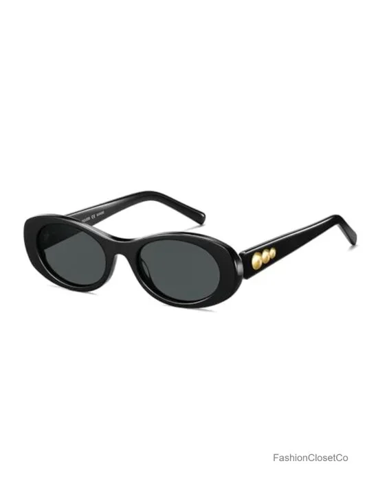 Oval Polarized Sunglasses Acetate Frame UV Protective Shades