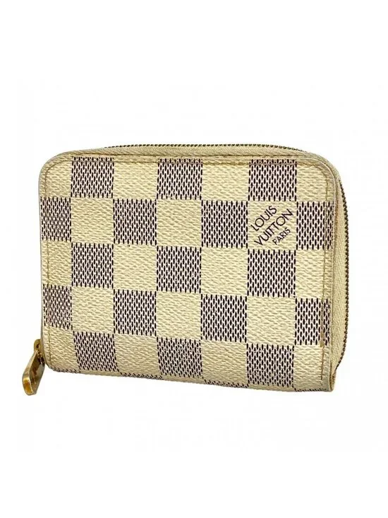 Louis Vuitton Coin Case Damier Azur Zippy Purse White