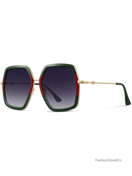 UV400 Oversized Hexagonal Wrap Sunglasses Scratch Resistant Driving Shades
