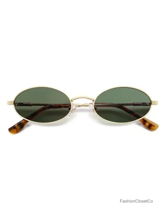 Retro Oval Cat Eye Sunglasses Y2K Narrow 90s Sunnies UV400