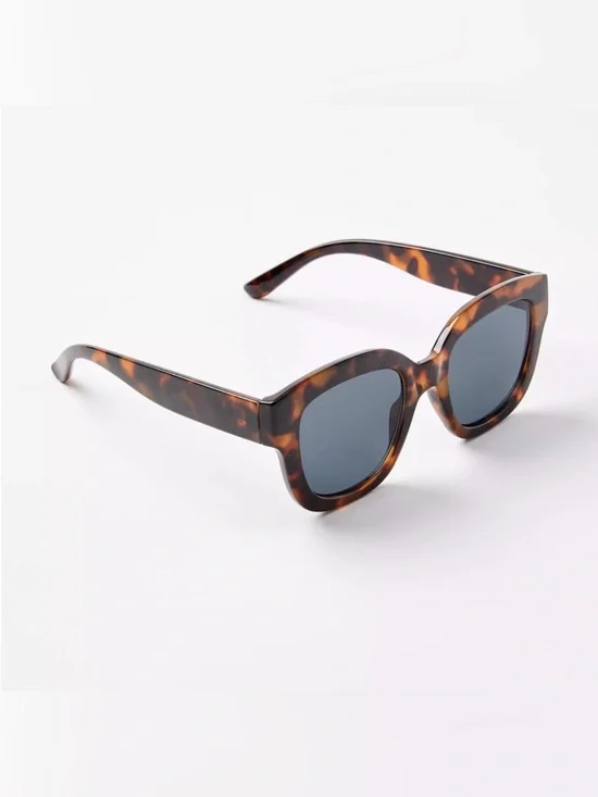 NWT LOFT Womens Oversized Tortoise Square Sunglasses