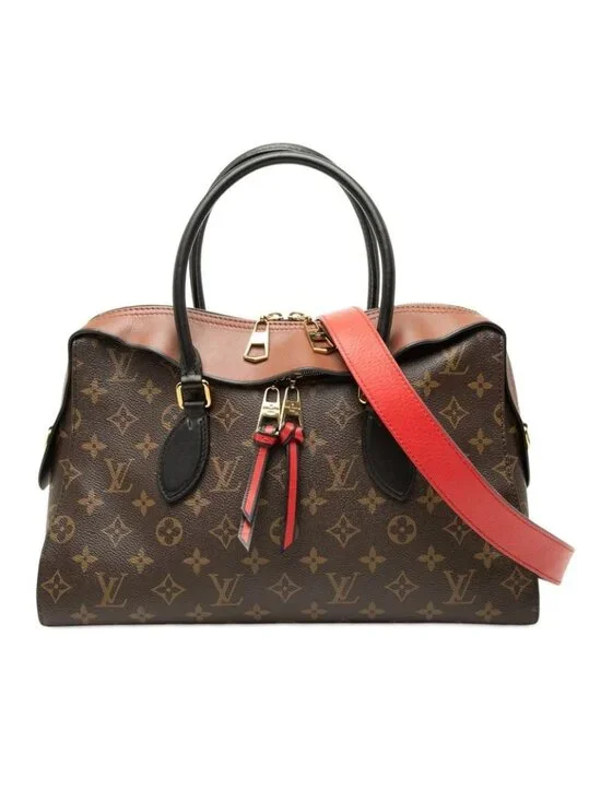Louis Vuitton Monogram Tuiroulis Tote 2-Way Shoulder Bag Brown Black Leather