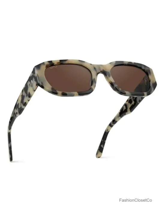 Polarized Chunky Rectangular Sunglasses for Women, UV Protection, Lightweight