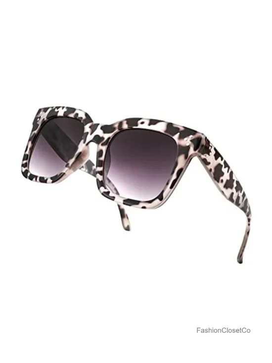 Vintage Square Gradient Sunglasses UV400 Protection Oversized Retro