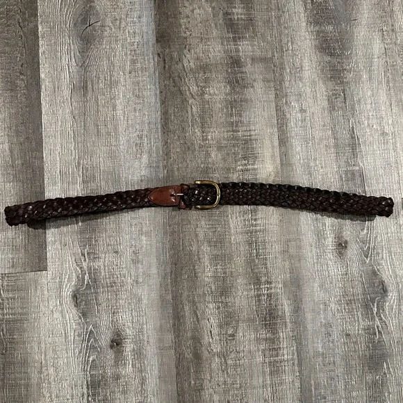 💞 Adult 46” Brown Braided Leather Belt