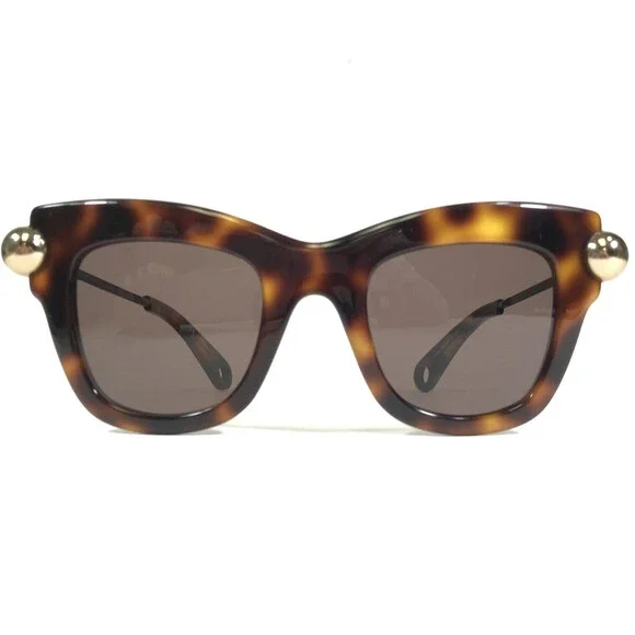 Christopher Kane Sunglasses CK0006S 002 Gold Tortoise Frames with Purple Lenses