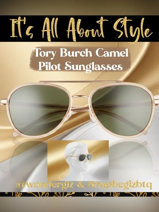NWT Authentic Eleanor Pilot Sunglasses TY6089 Transparent Camel 57mm (Gold)
