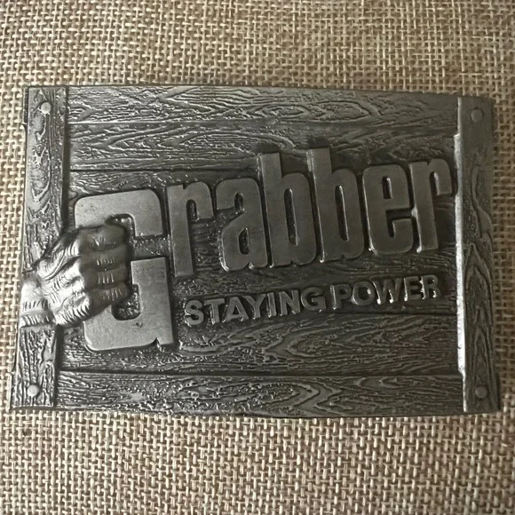 Vintage Grabber Staying Power Belt Buckle Lewis Buckles Chicago 3.5in Gorpcore