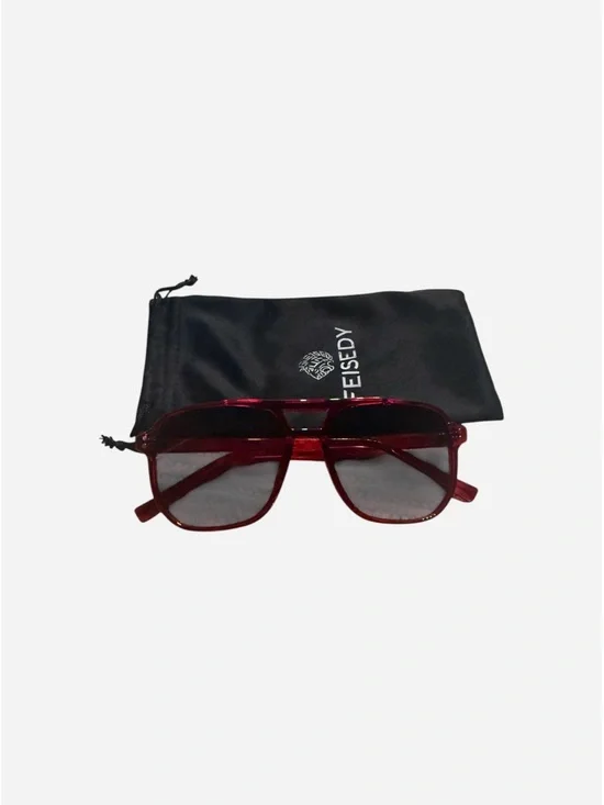 FEISEDY Retro Square Aviator Sunglasses
