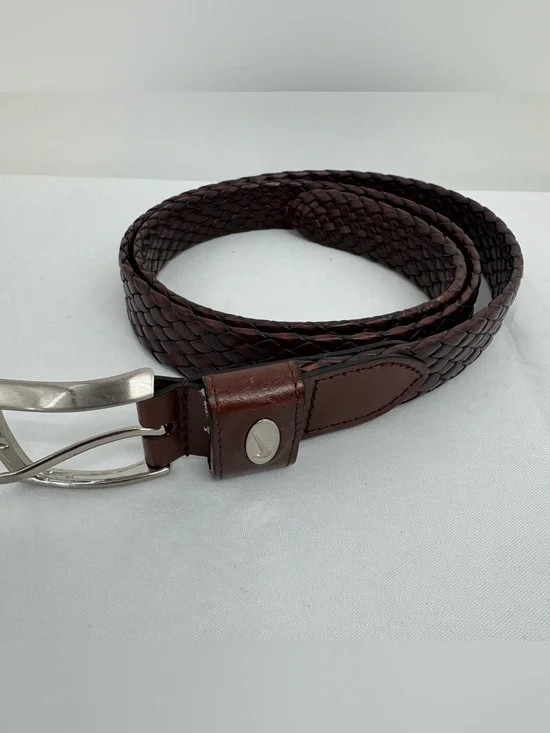 Nike Braided Belt Mens 42 Brown  Woven Braided Leather 11079-02