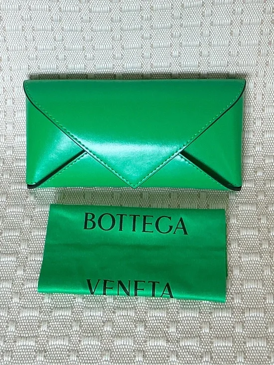 Bottega Veneta Bright Green Envelope Sunglasses case