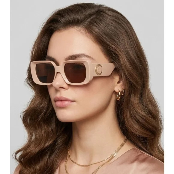 NWT Versace VE4473U Beige Oversized 54mm Sunglasses
