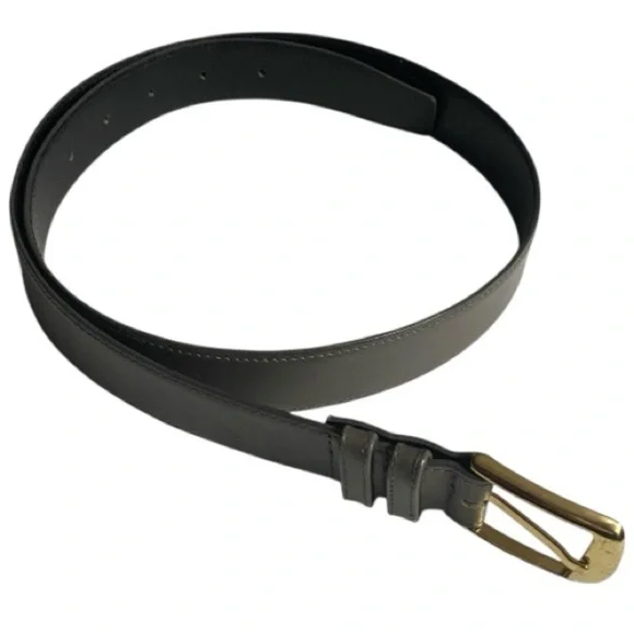 Vintage Gray Imported Cowhide Leather Belt, Made in Haiti, Sz 34, Neutral​​,NWOT