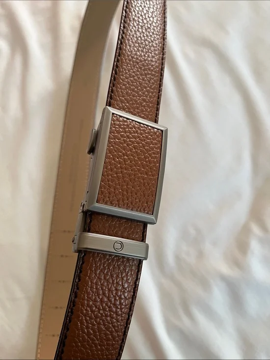 Nextbelt men’s Go-in pebble ratchet belt cognac textured leather metal buckle